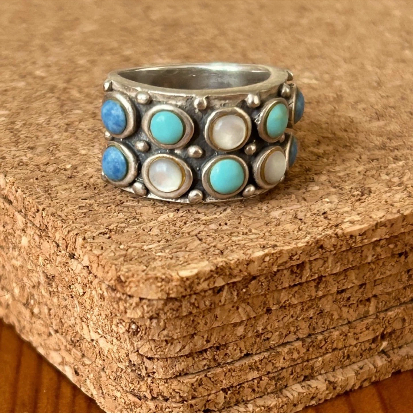 Multi Gemstone Sterling Silver Ring