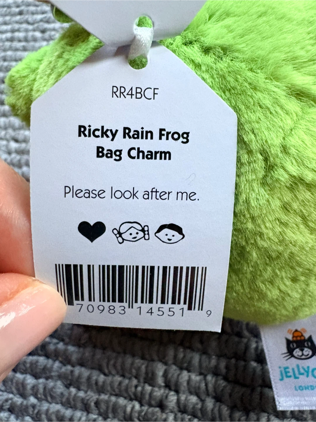 New Jellycat Ricky Rain Frog Bag Charm with tags - photo 3