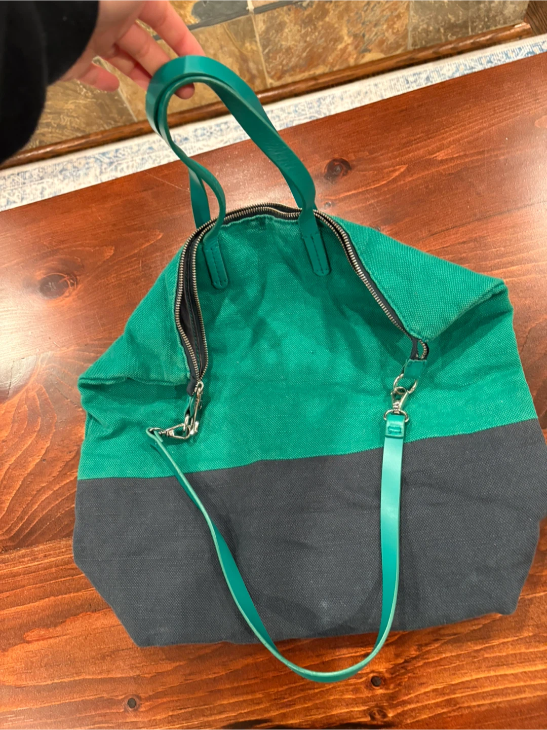 Gap Green & Navy Cloth Bag - photo 5