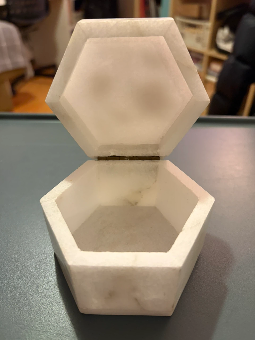 Marble Trinket Box with Floral Inlay - photo 3