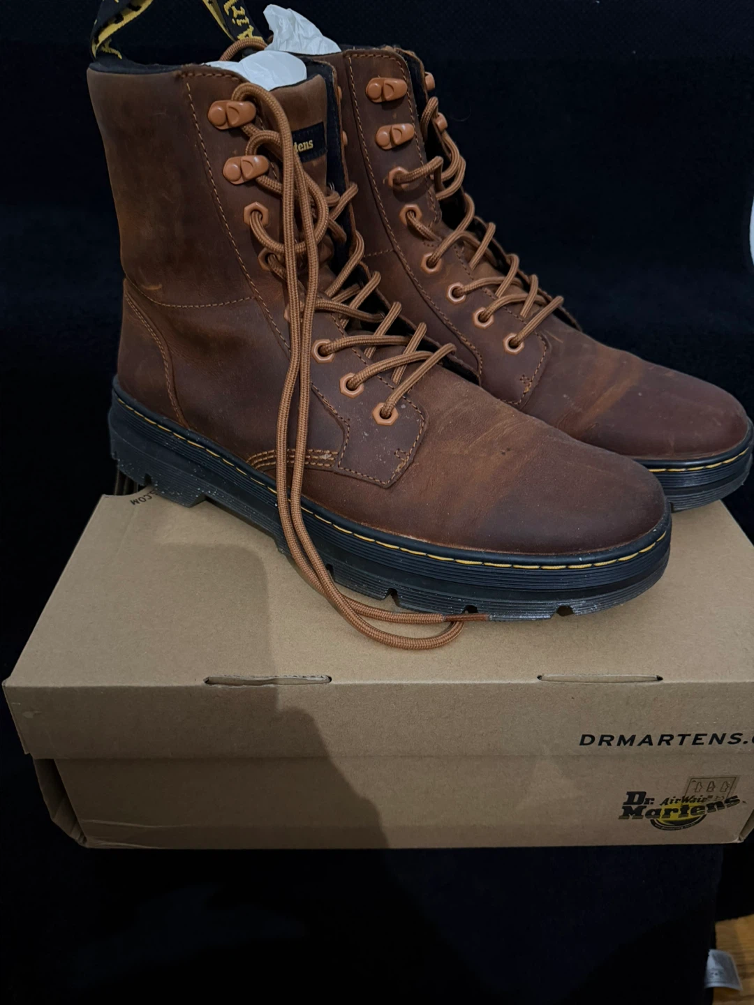 Dr. Martens Combs Leather Boots - Warm Tan, US 11 - photo 2