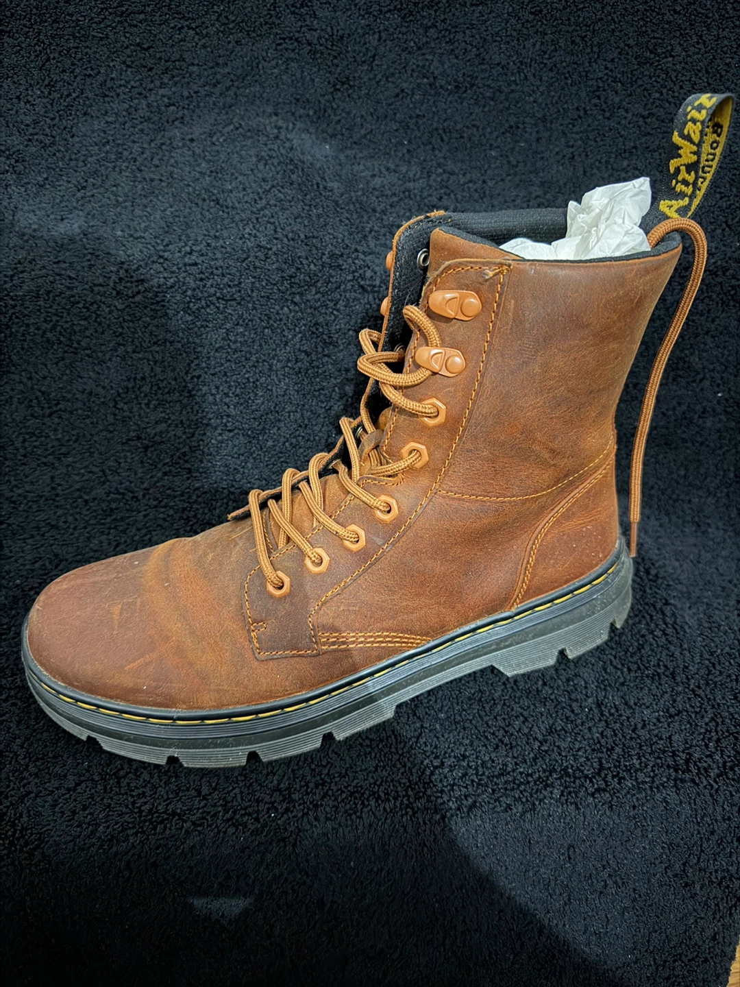 Dr. Martens Combs Leather Boots - Warm Tan, US 11