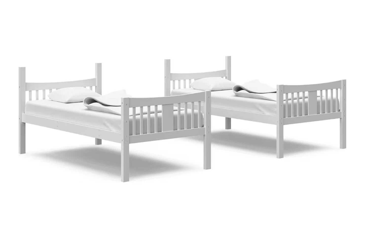 White Twin-Over-Twin Bunk Bed - photo 5