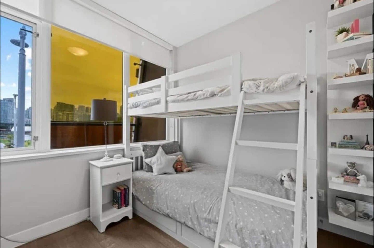 White Twin-Over-Twin Bunk Bed