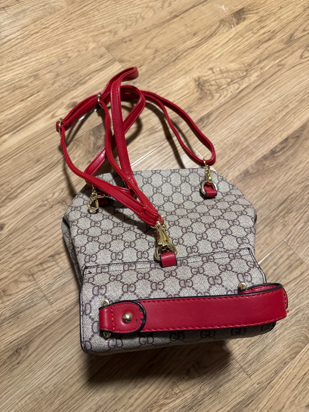 GD patterned backpack, red accents - photo 3