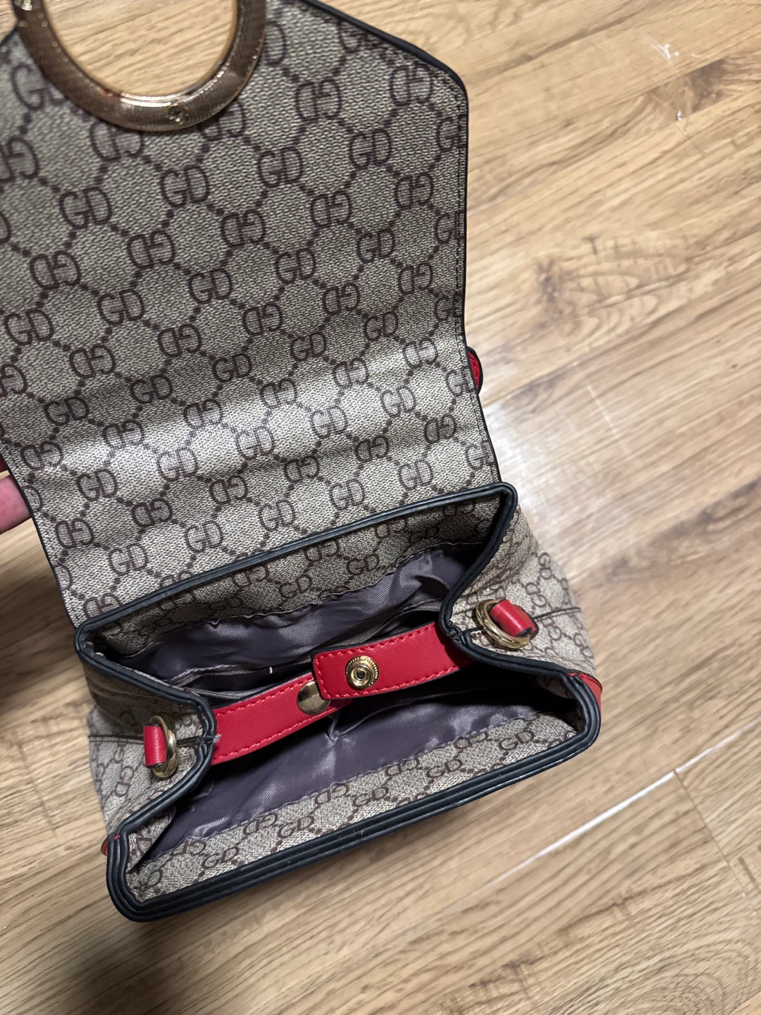 GD patterned backpack, red accents - photo 2