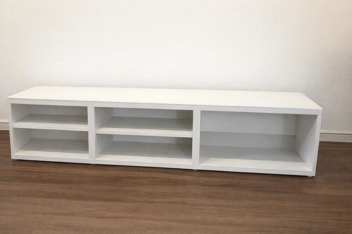 White TV Stand with Shelves
