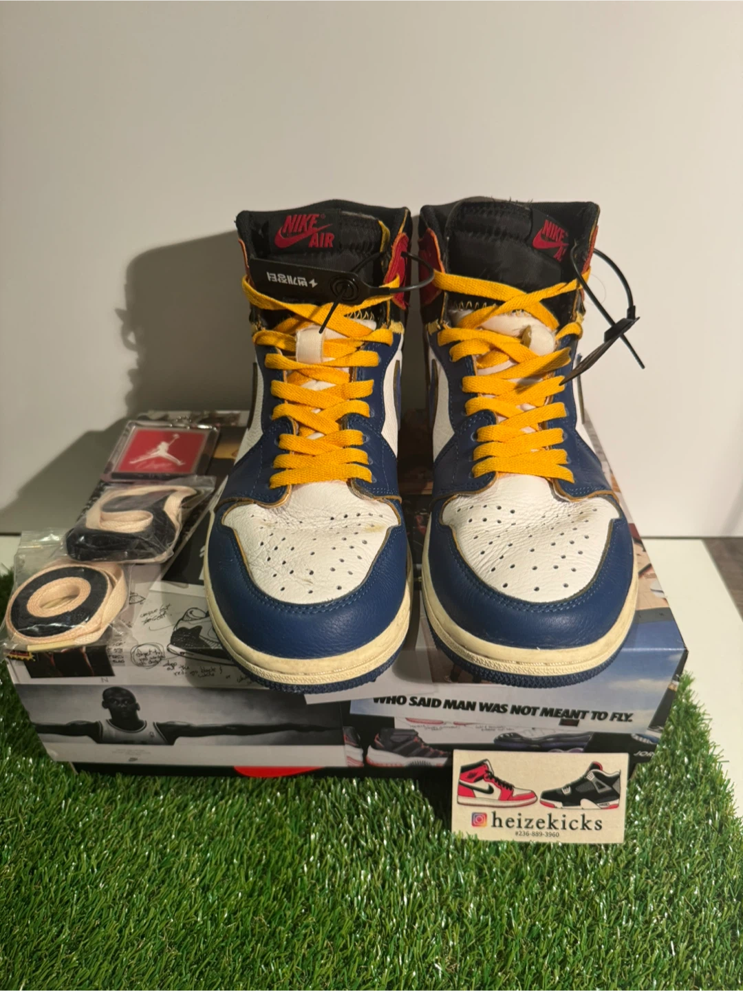 Jordan 1 High Union Storm Blue size 9 - photo 3