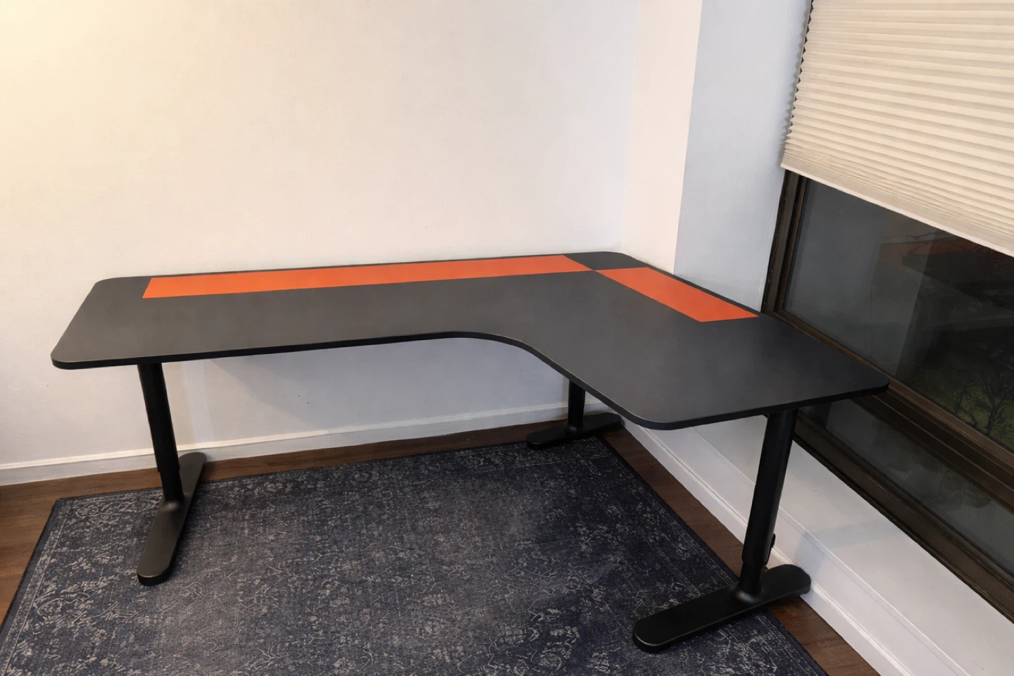 Blue L-shaped Desk