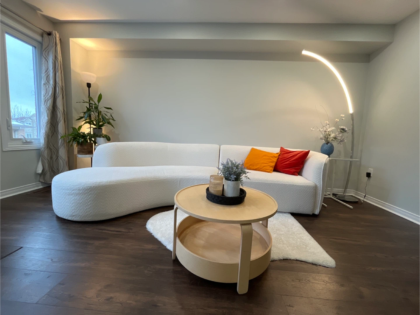 Home Societe White Boucle Sectional Sofa - photo 3