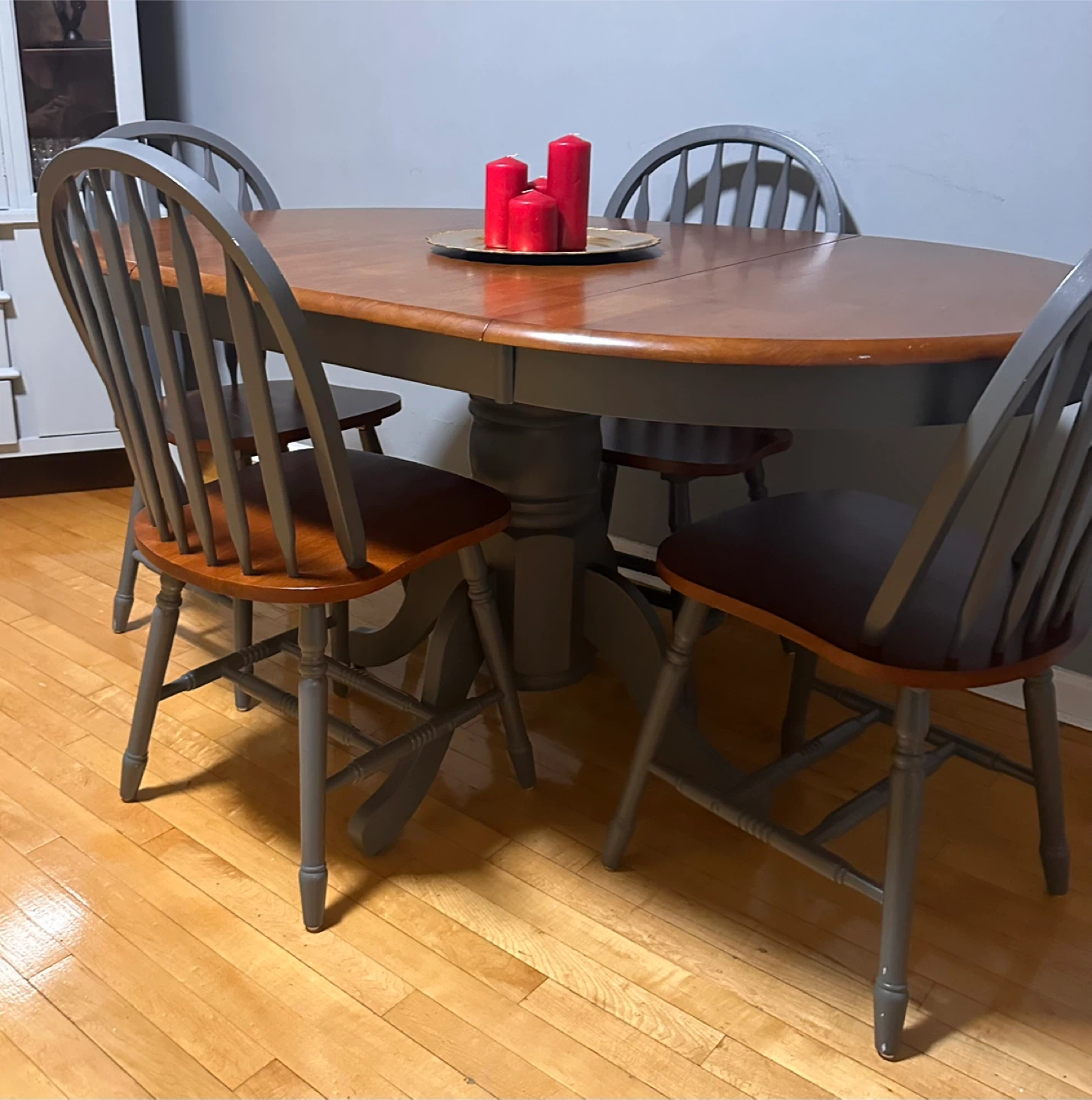 Oval Dining Table with 4 Chairs - Wood - photo 2
