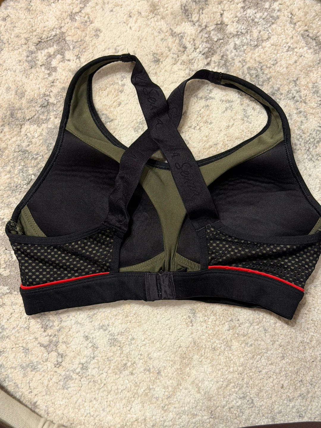 Sports Bra - Black/Green, Size Small - photo 2