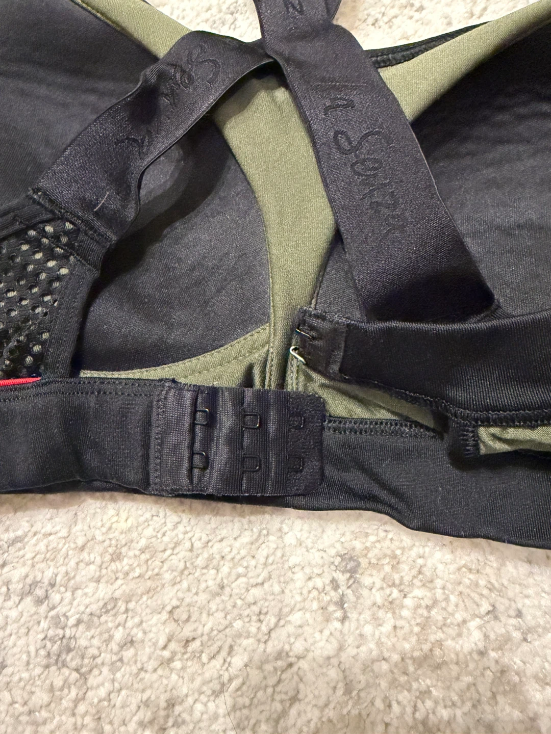 Sports Bra - Black/Green, Size Small - photo 3