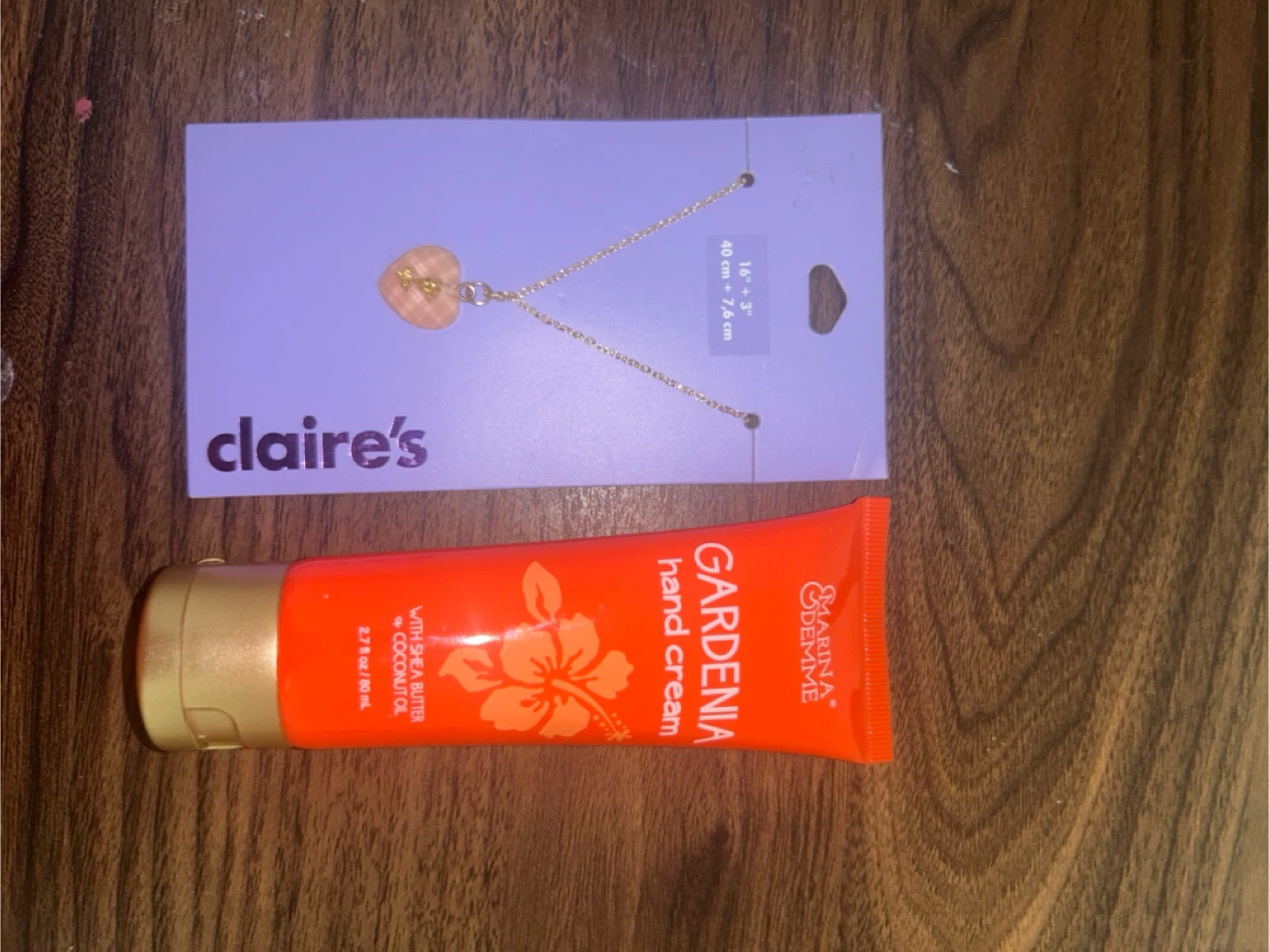 Claire’s Heart Necklace + Gardenia Hand Cream (New)