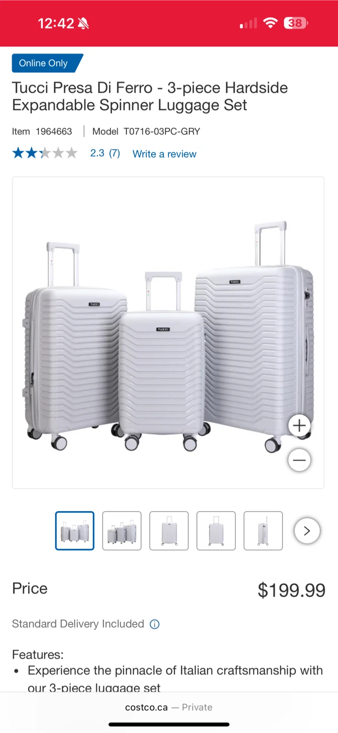 Tucci Presa Di Ferro 3-Piece Hardside Luggage Set - photo 5