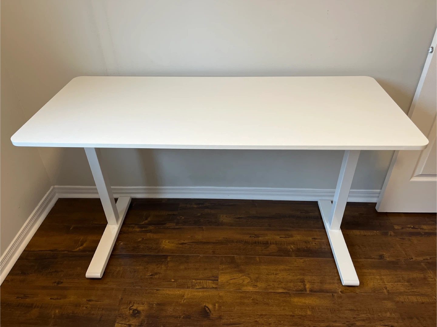 White Adjustable Height Desk