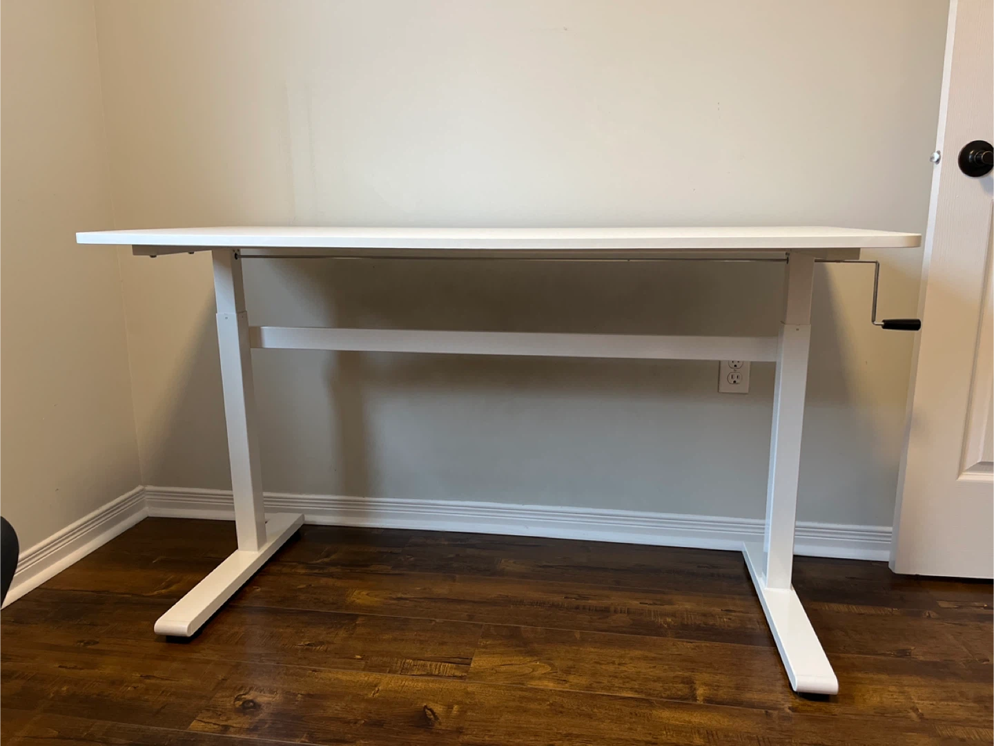 White Adjustable Height Desk - photo 2