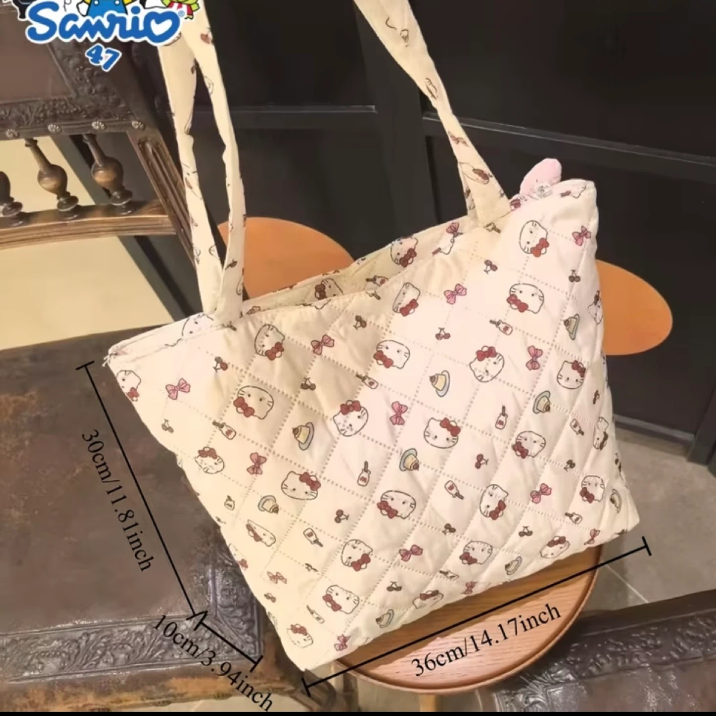 Brand New Sanrio Hello Kitty Large Capacity Quilted Tote Bag - photo 3