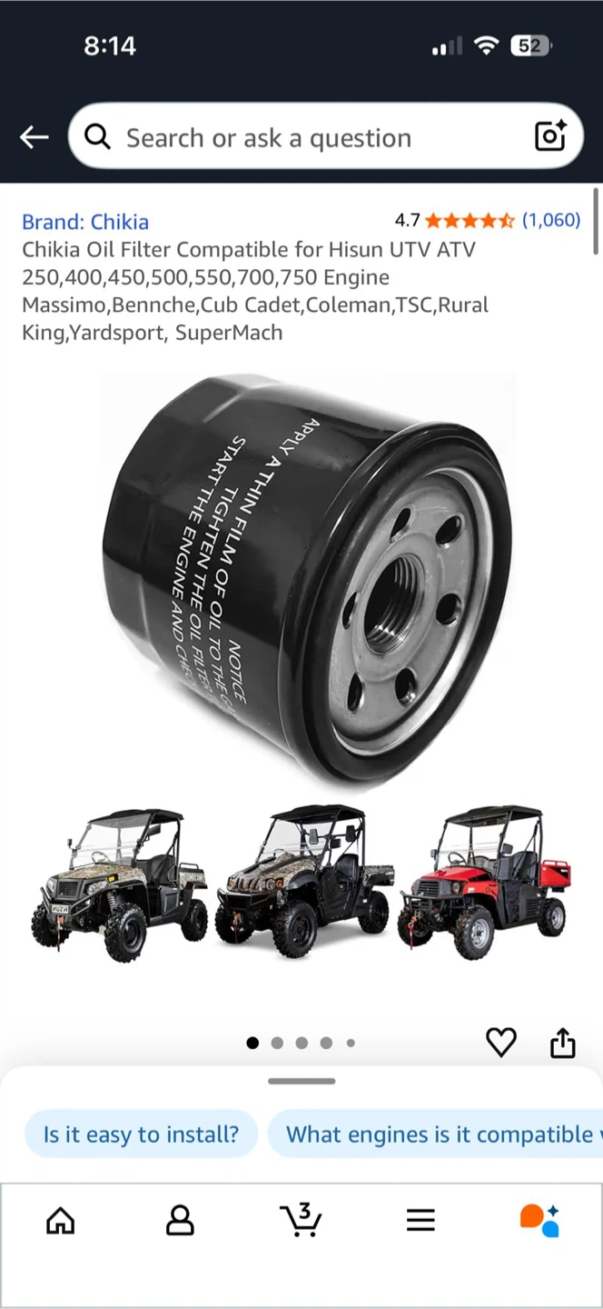 Chikia Oil Filter + connect coupler - photo 3