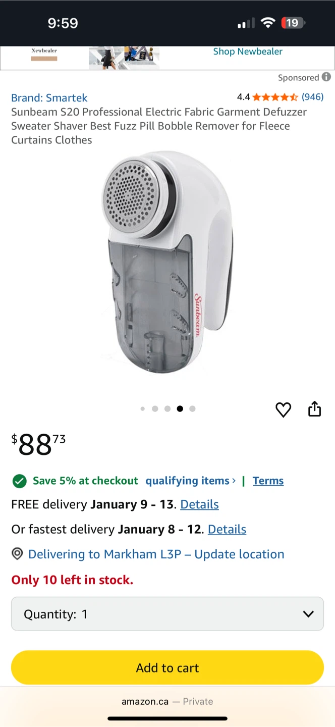 Sunbeam S20 Fabric Shaver - New! - photo 3
