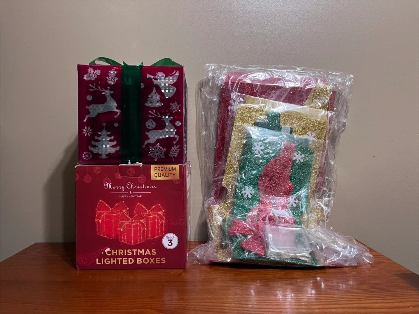CHRISTMAS LED LIGHT GIFT BOX DECOR