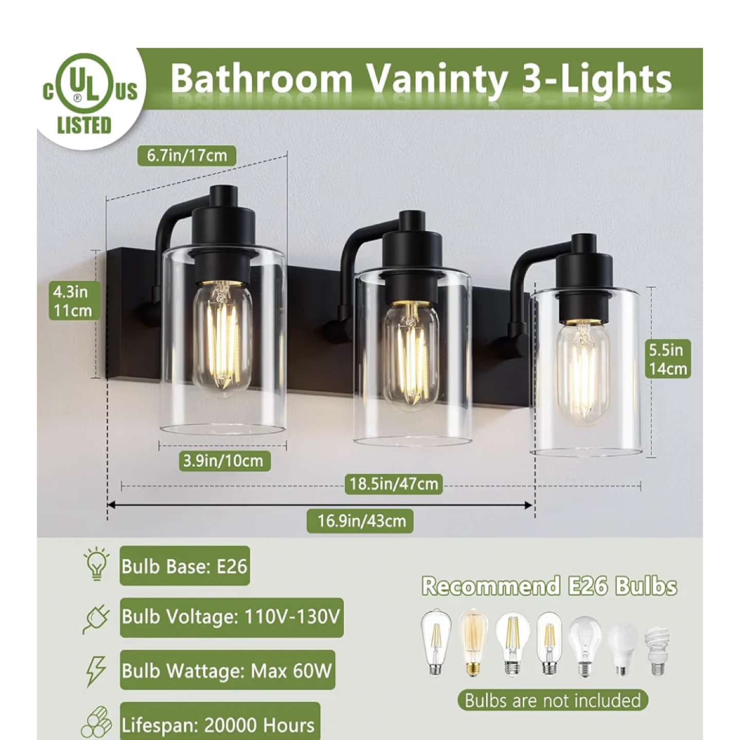 Bathroom Vanity 3-Light Fixture - photo 2