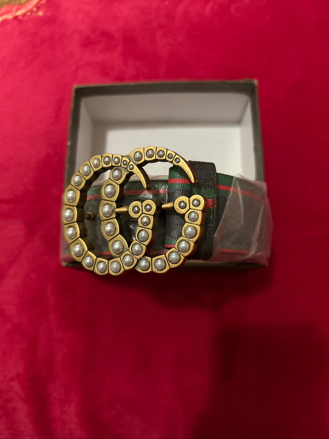 Gucci Belt with Pearl Buckle