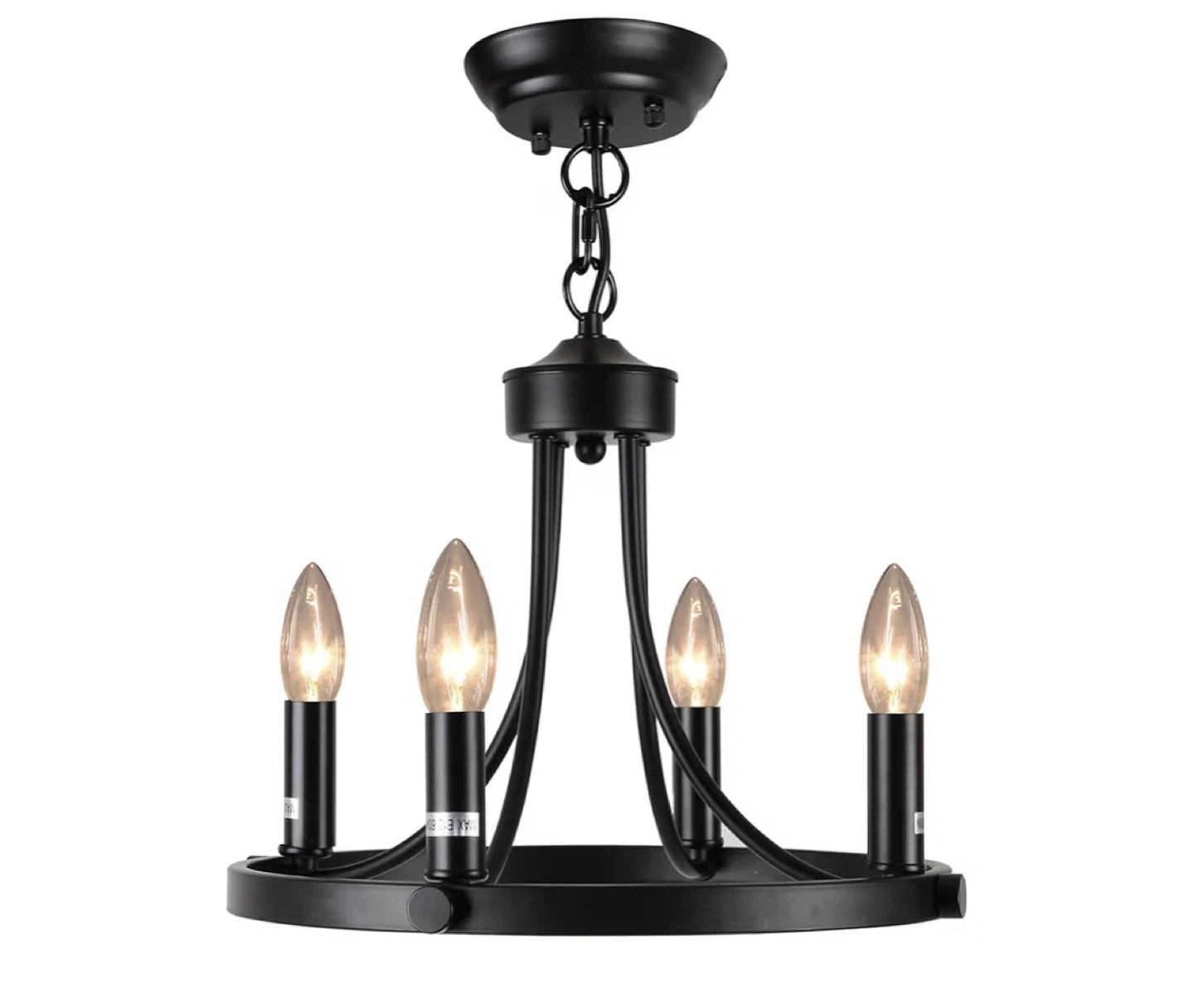 Black 4-Light Candle Chandelier