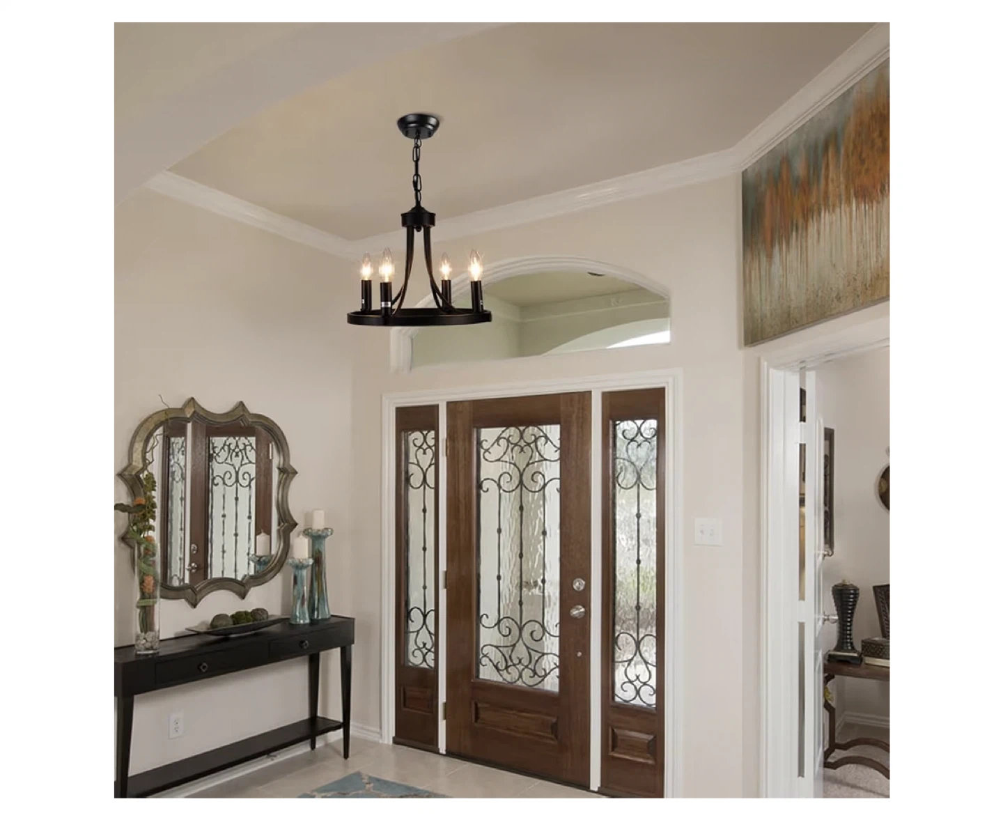 Black 4-Light Candle Chandelier - photo 4