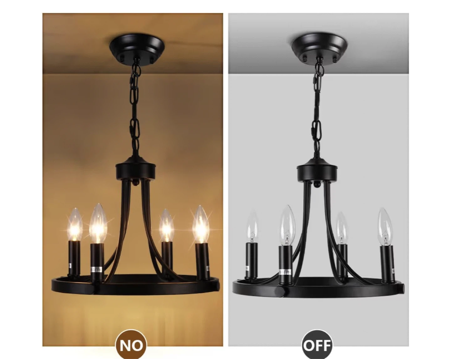 Black 4-Light Candle Chandelier - photo 5