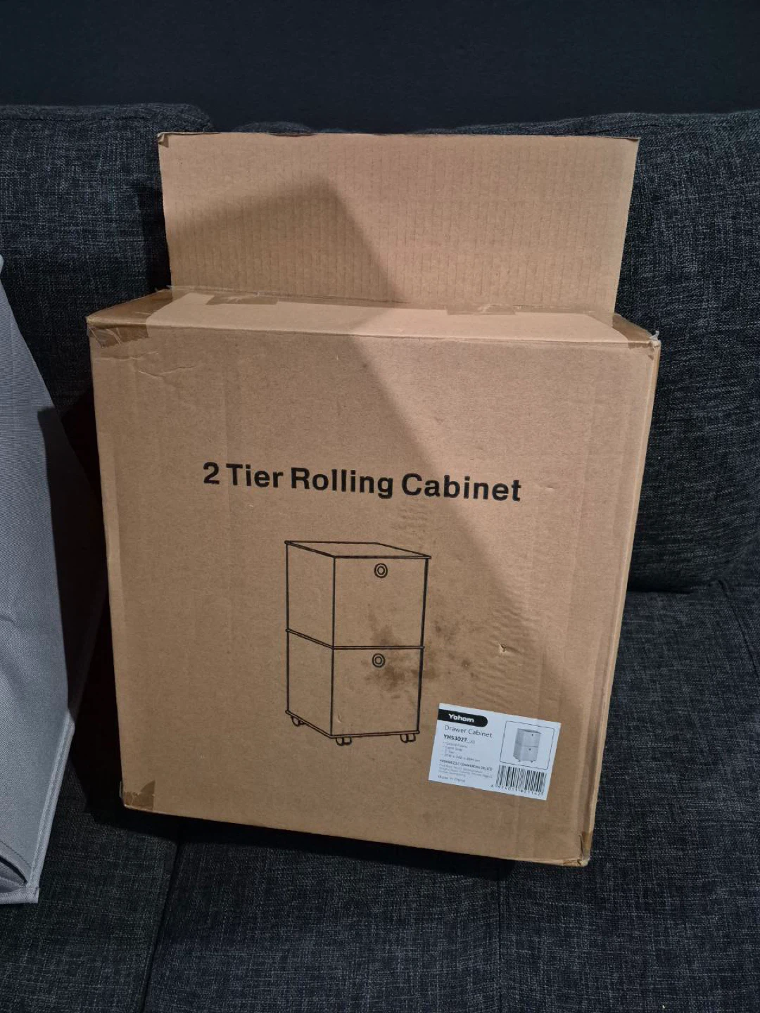 YatHome 2 Tier Rolling Cabinet - Grey - photo 3