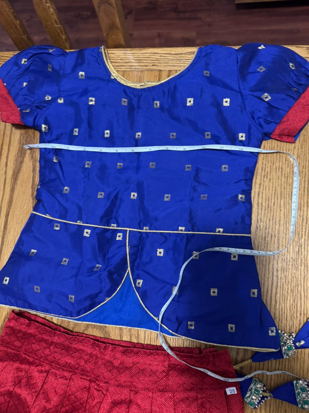 Indian Outfit Set - Red Skirt & Blue Top - photo 4