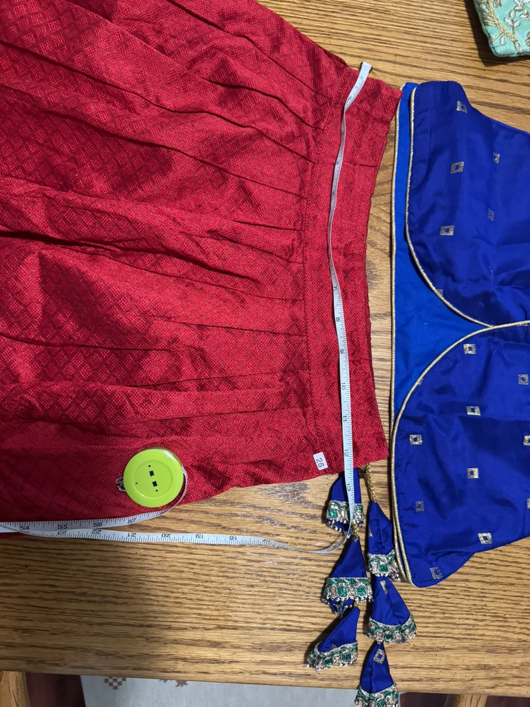 Indian Outfit Set - Red Skirt & Blue Top - photo 2