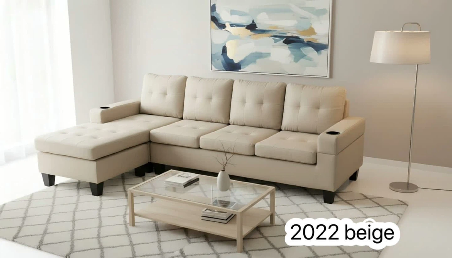 Sectional Sofa Couch with Ottoman