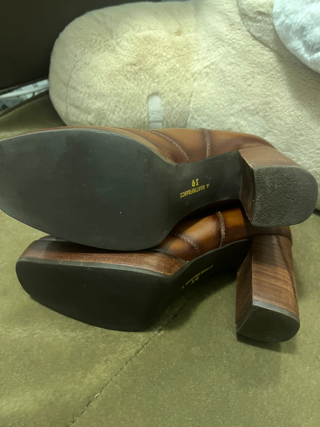 A. Martinifanco Brown Leather Boots - Size 39 - photo 5