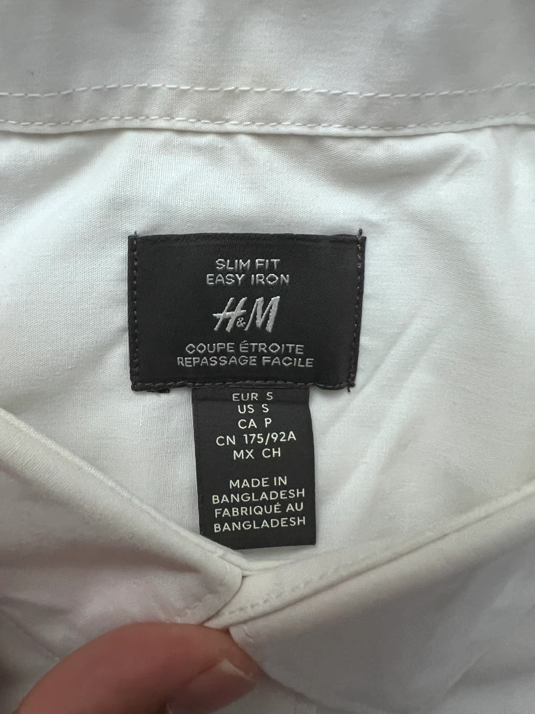 H&M Slim Fit Easy Iron White Shirt - Size S - photo 2