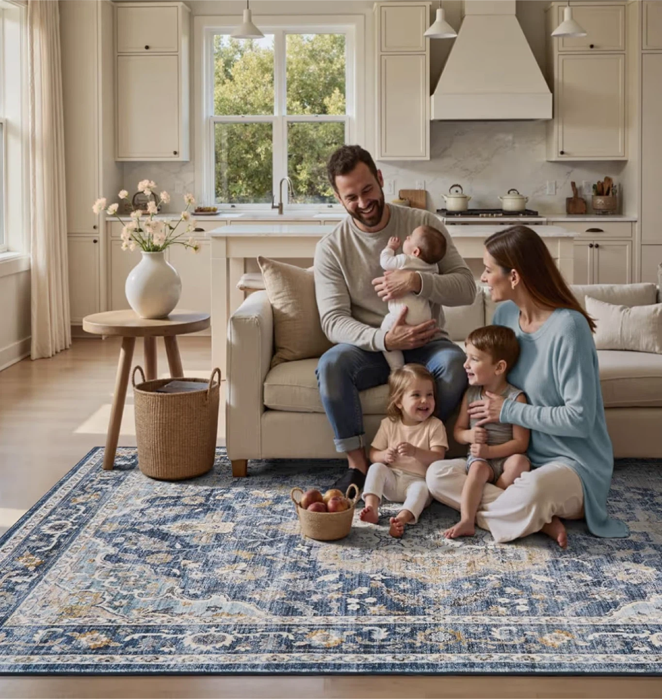 8x10 Feet Brand New Blue Area Rug. - photo 3