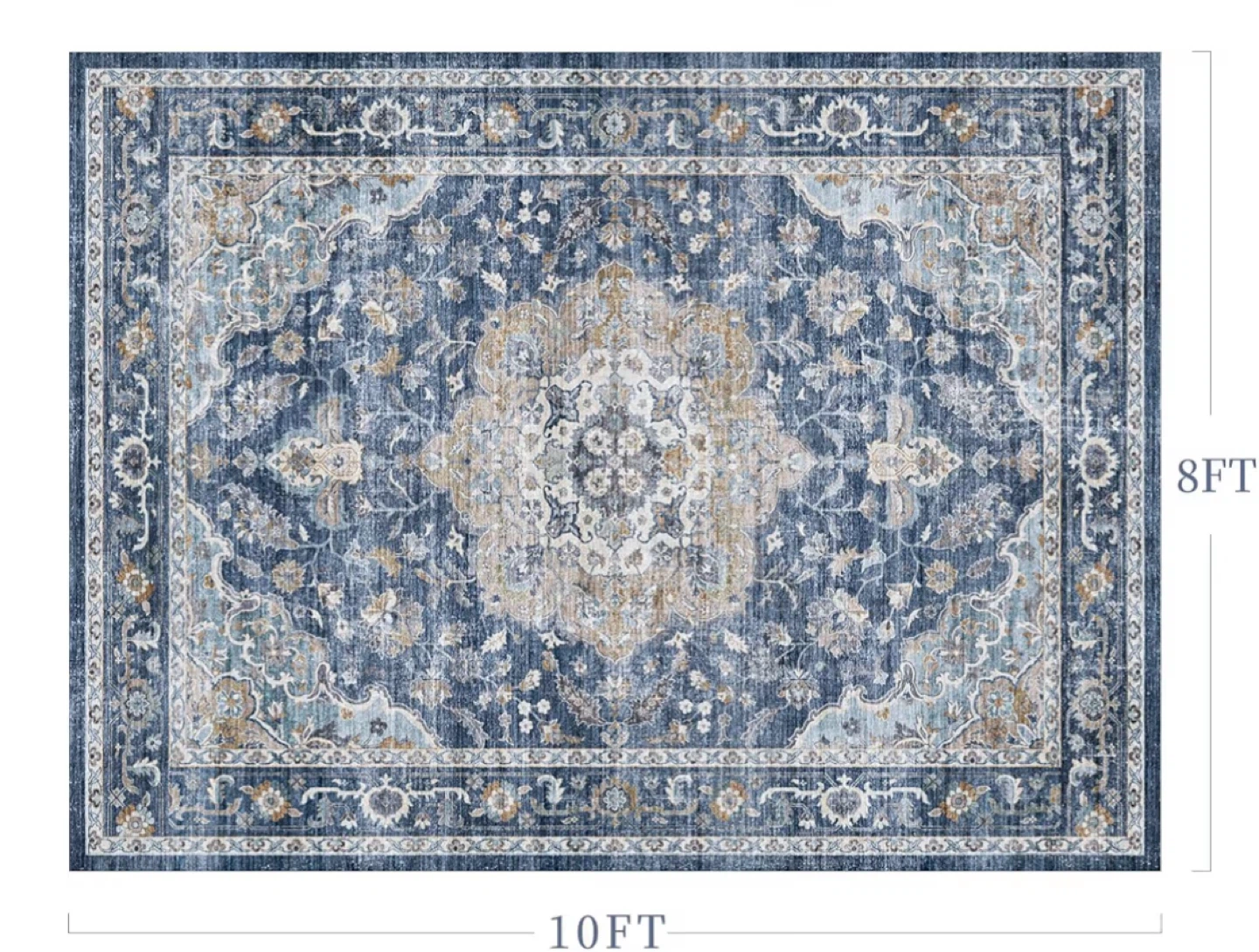 8x10 Feet Brand New Blue Area Rug. - photo 4