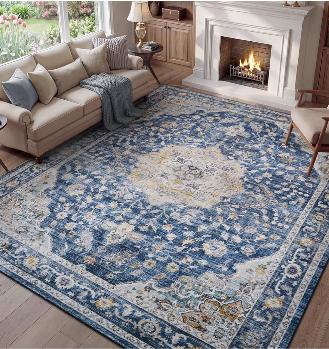 8x10 Feet Brand New Blue Area Rug.