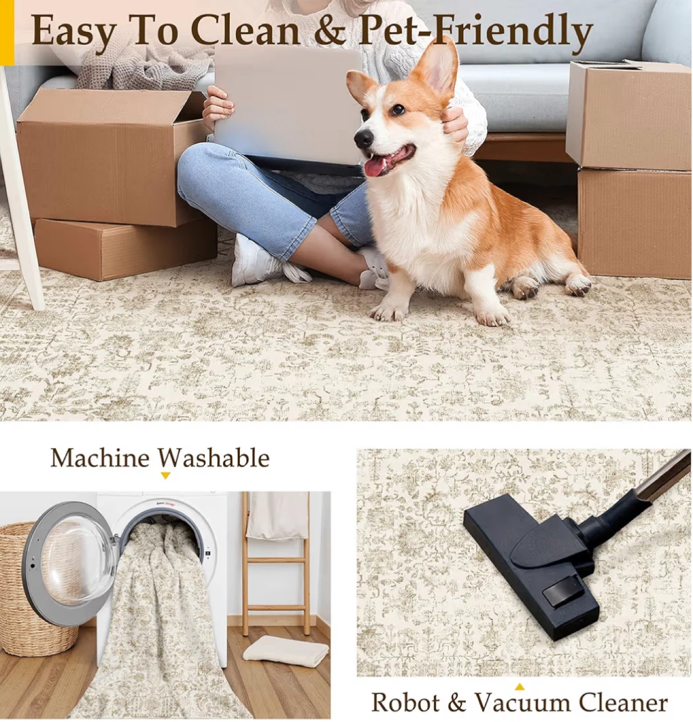 9x12 Feet Area Rug - Easy Clean & Pet-Friendly - photo 2