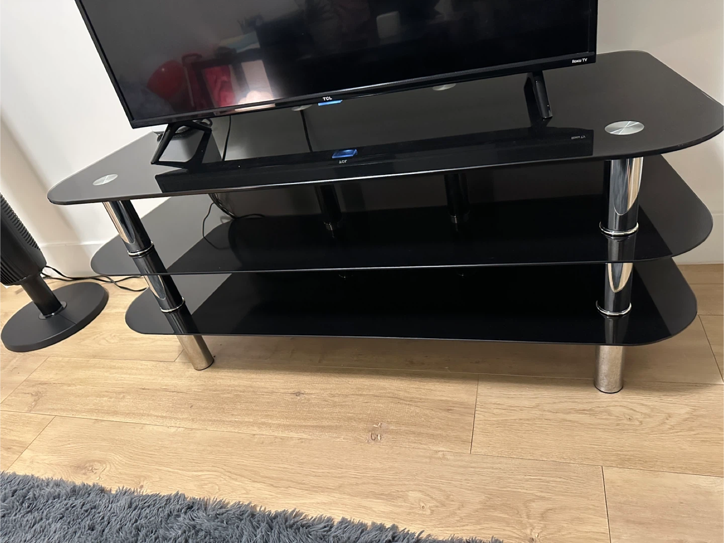 Black Glass TV Stand - photo 2