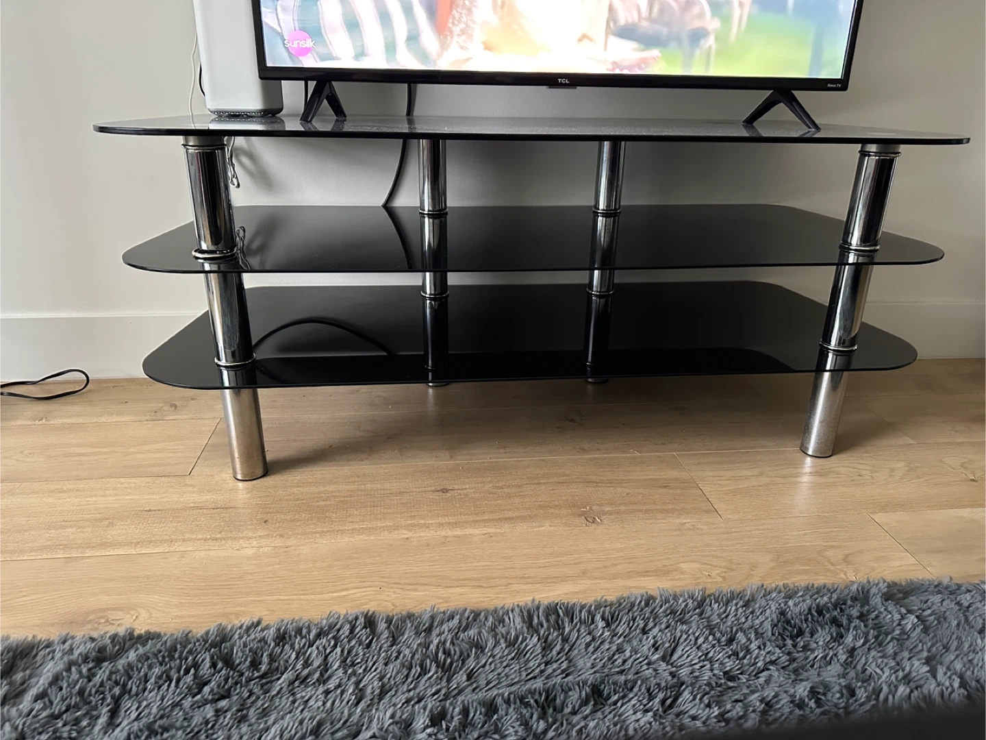 Black Glass TV Stand