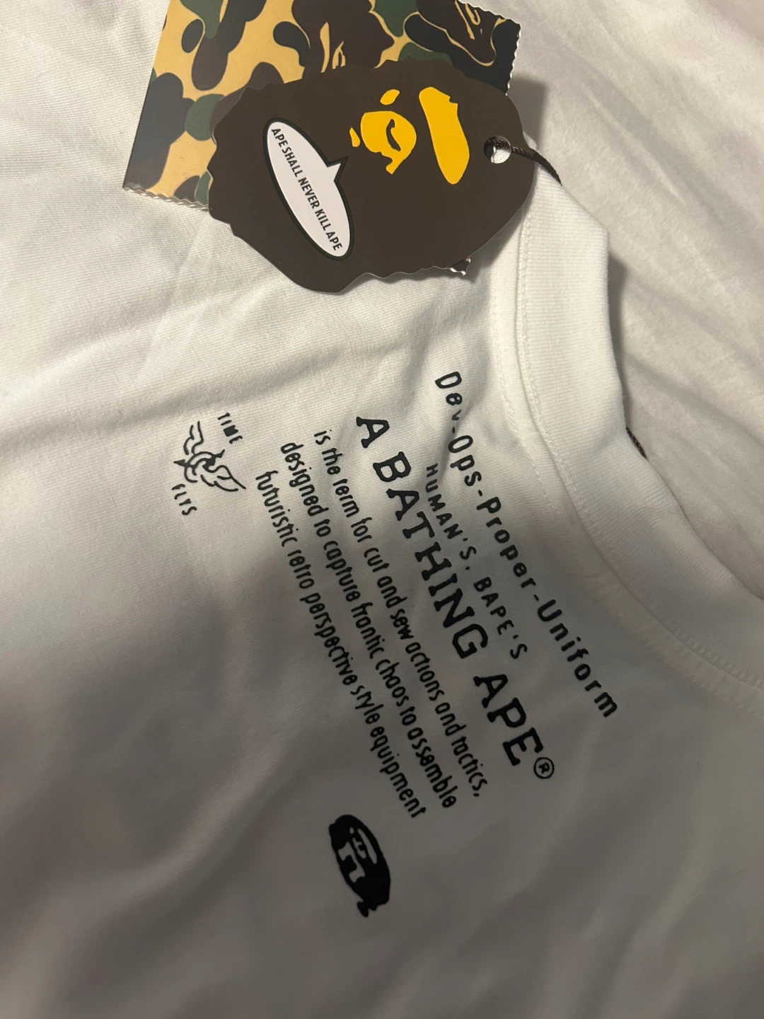 New A Bathing Ape (BAPE) White Tee - Size S