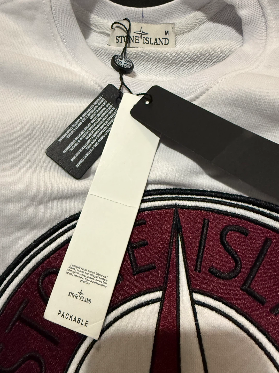 Stone Island White Crewneck - Size M