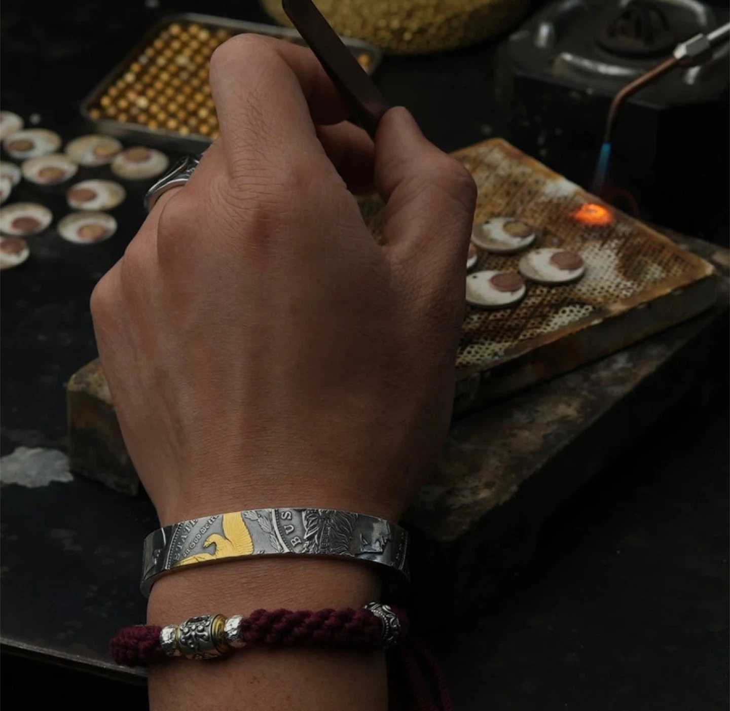 Handmade Morgan Silver Coin Ring & Bangle - photo 2