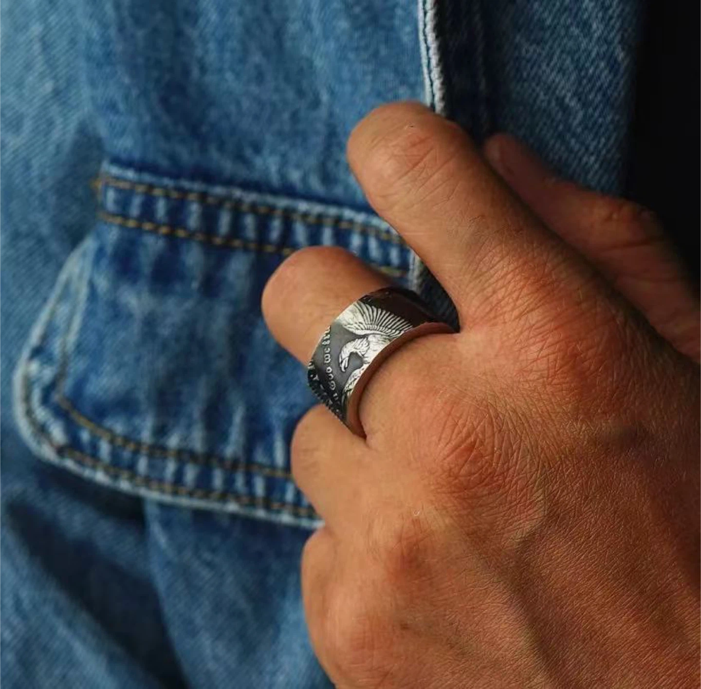Handmade Morgan Silver Coin Ring & Bangle - photo 5