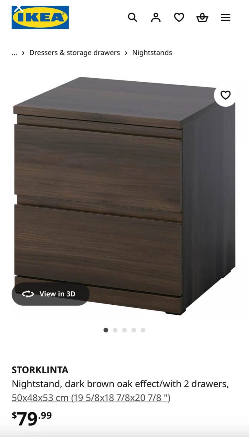 IKEA STORLINTA Nightstand - Dark Brown - photo 4