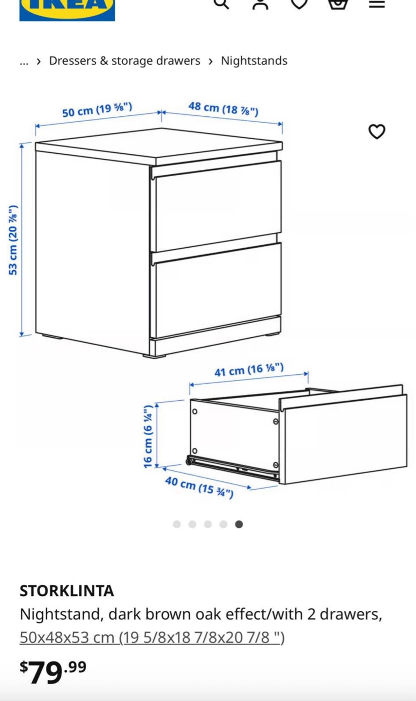IKEA STORLINTA Nightstand - Dark Brown - photo 5