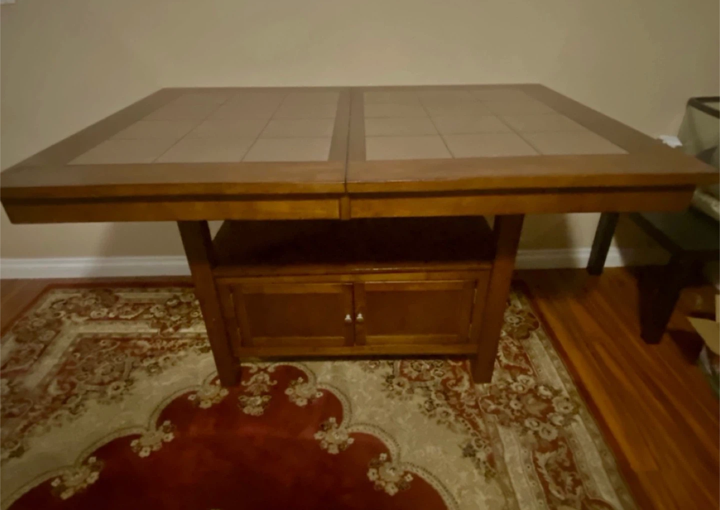 Extendable Dining Table with Tile Inlay
