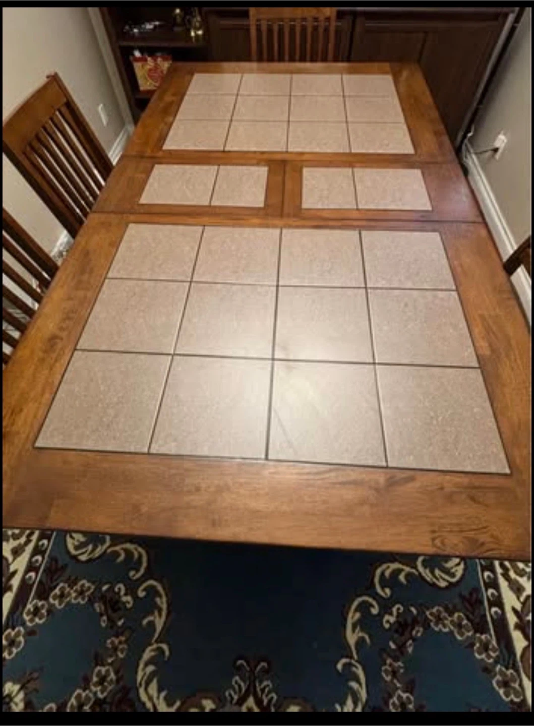 Extendable Dining Table with Tile Inlay - photo 3